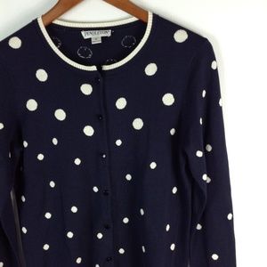 Pendleton Blue and white polka dot cardigan size medium